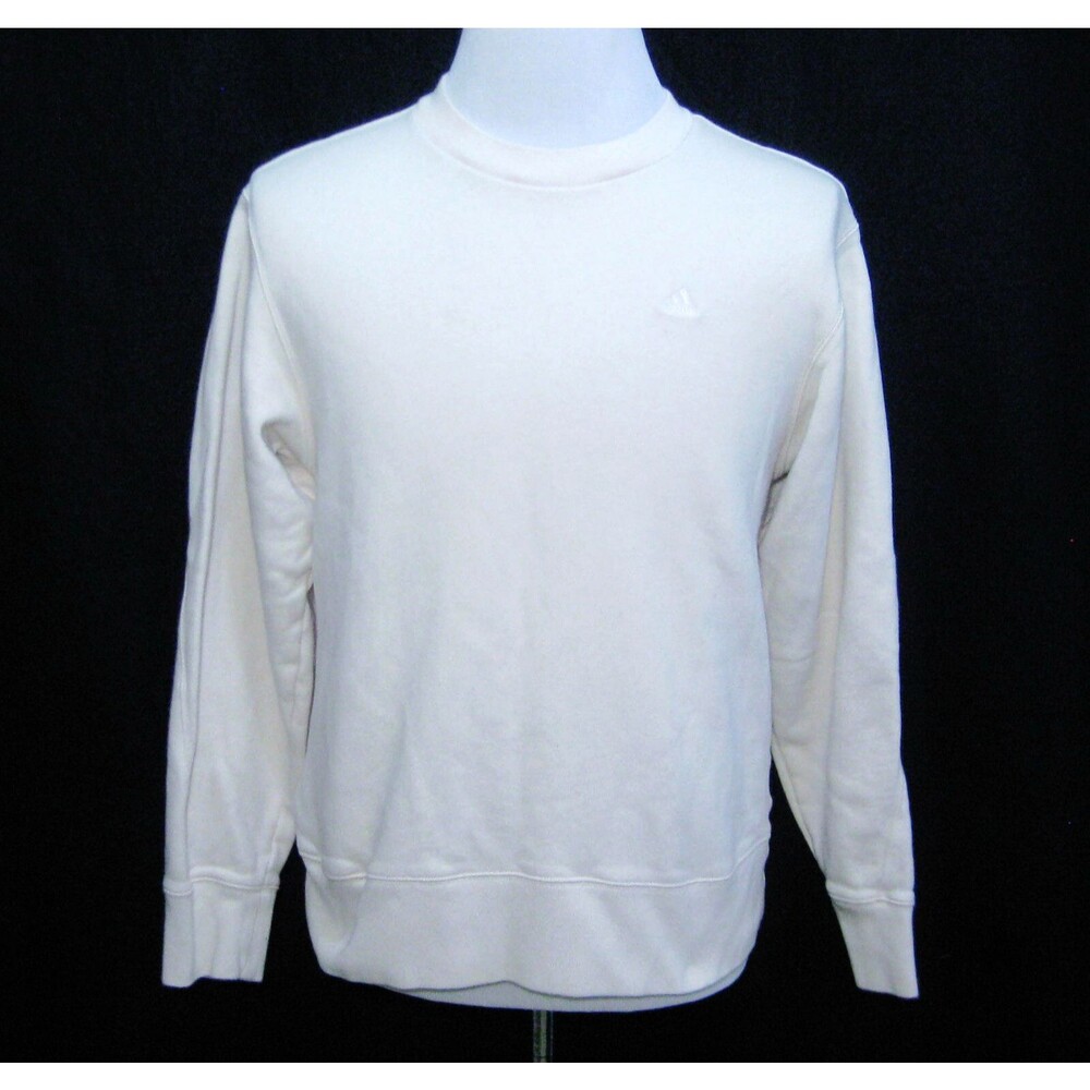 ADIDAS Men's (Size Small) Ivory Cream Color Long Sleeve Sweatshirt 100% Cotton